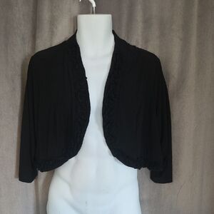Nina Leonard 2x Elegant Black Shrug/bolero Cardigan